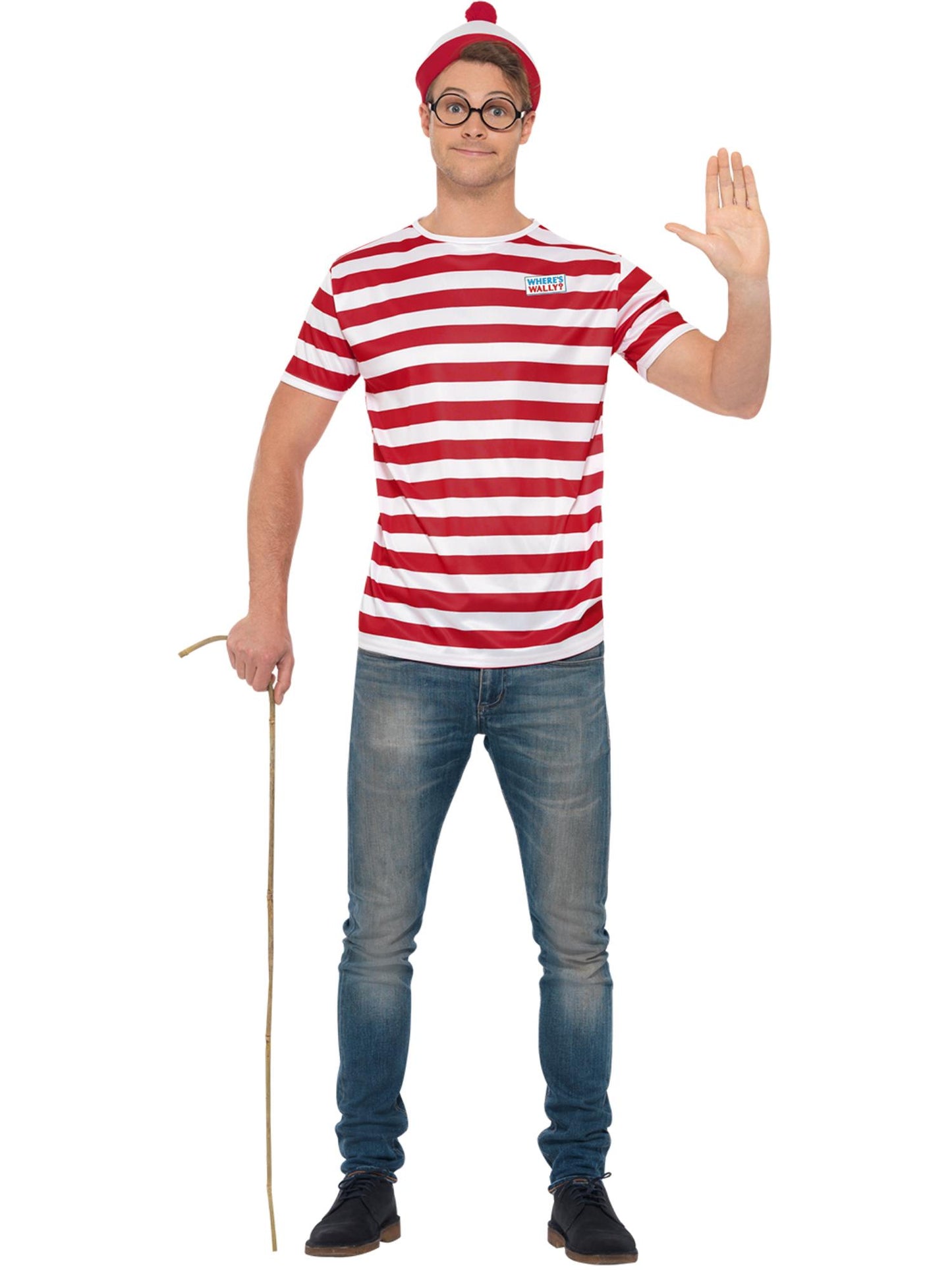 Smiffys MOVIETV Where's Wally? Kit, Red & White AC für Unisex