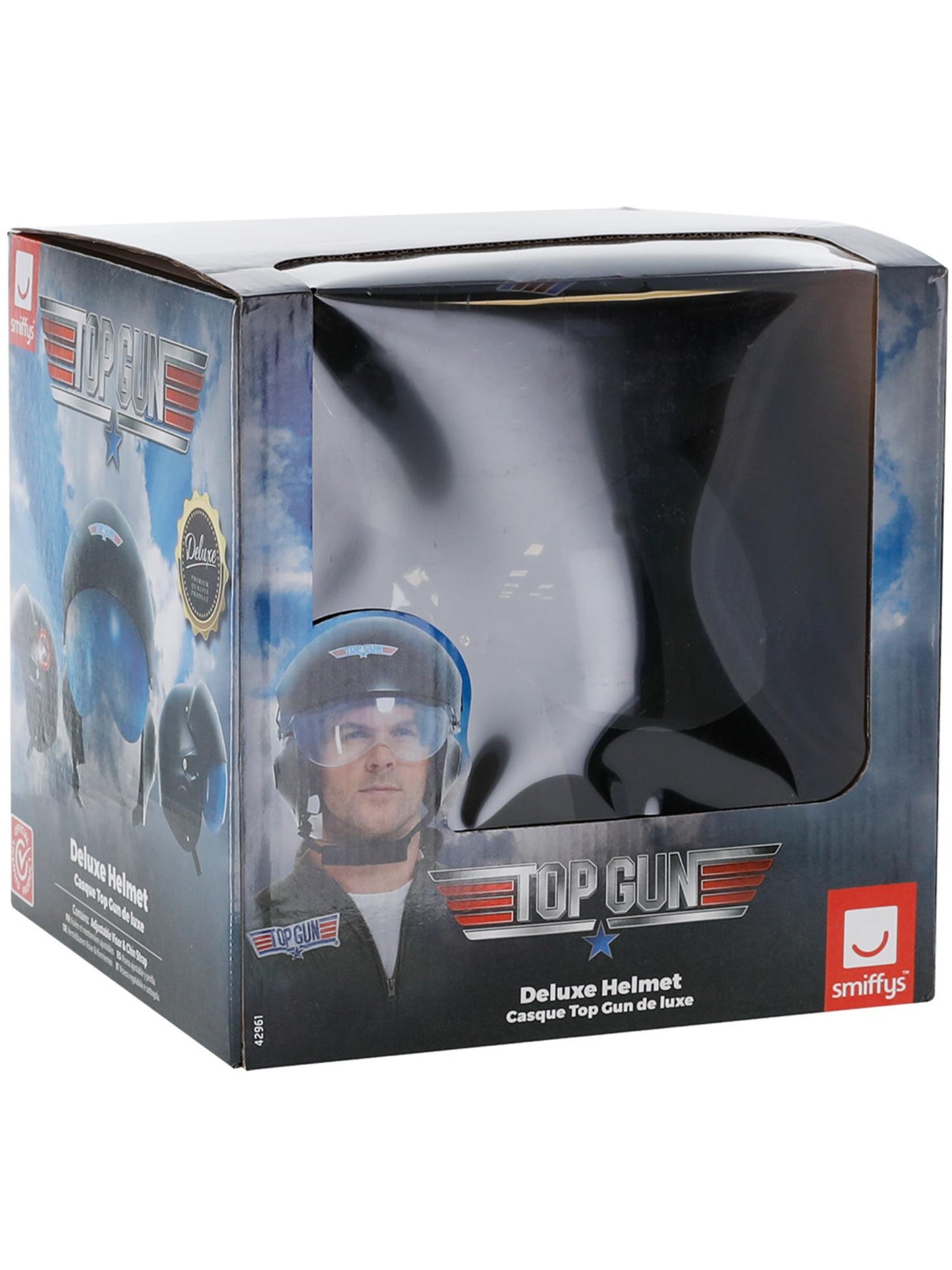 Smiffys AIRFORCE Top Gun Deluxe Helmet, Black HA für Herren