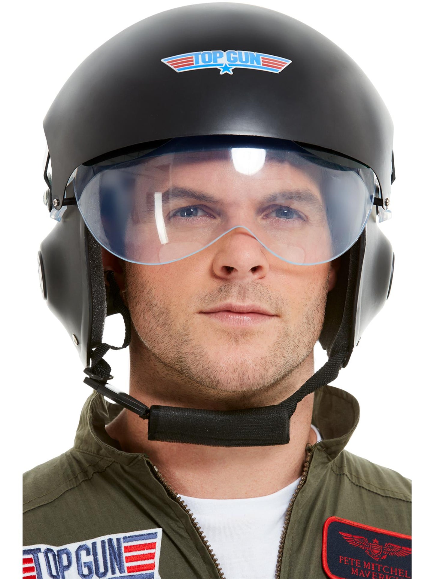 Smiffys AIRFORCE Top Gun Deluxe Helmet, Black HA für Herren