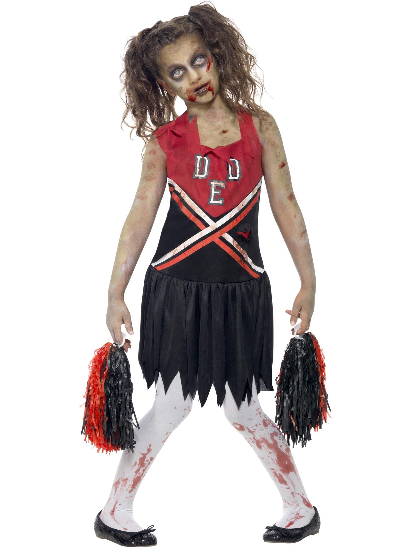 Smiffys Zombie Cheerleader Costume, Red & Black CS für Mädchen