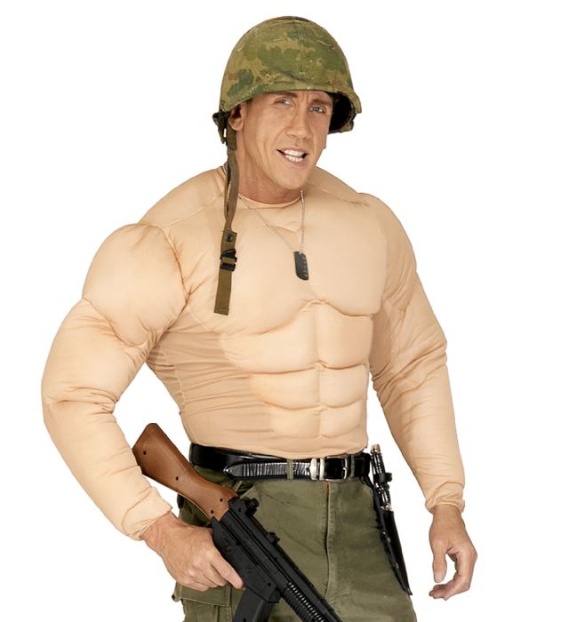 Super Muskelshirt Kostümzubehör mit realistischer Muskeloptik für Fasnacht und Karneval