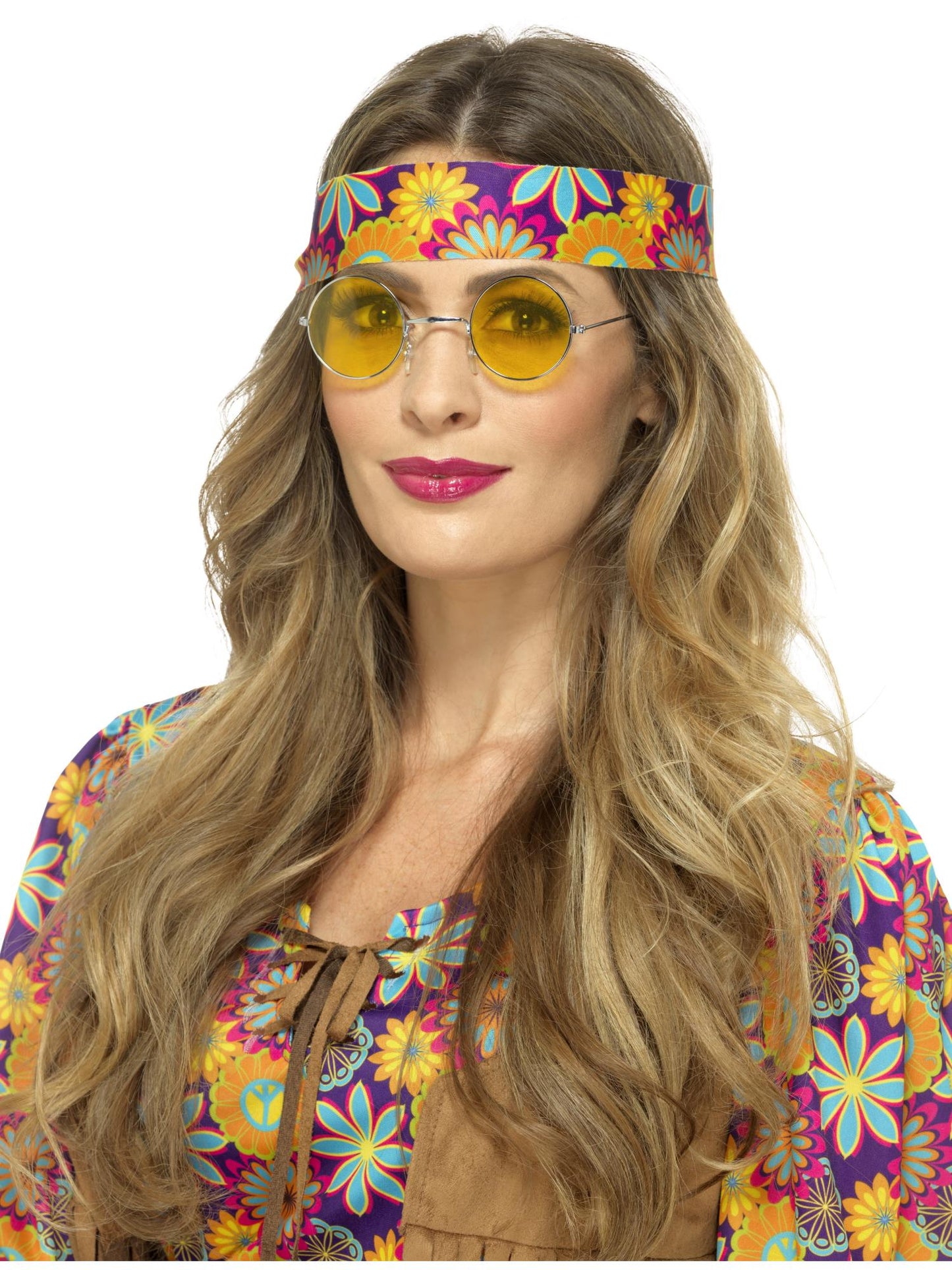 Smiffys Hippie Specs, Yellow AC für Unisex
