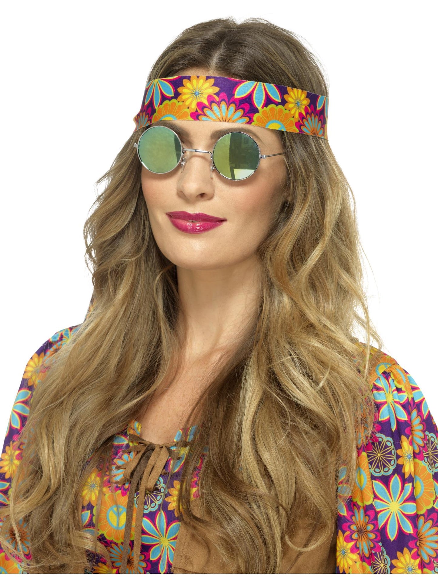 Smiffys Hippie Specs, Mirrored, Green & Blue AC für Unisex