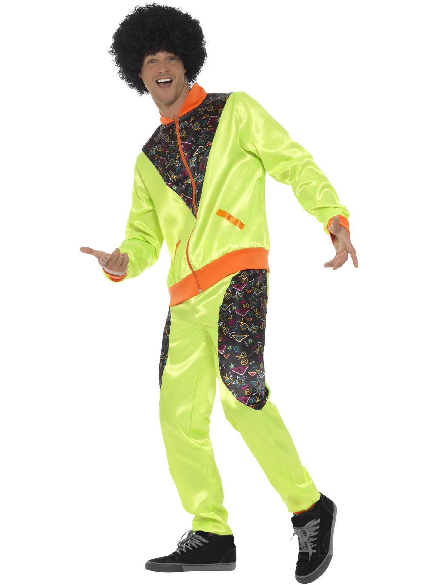 Smiffys 1980S Retro Shell Suit Costume, Mens, Neon Green CS für Unisex