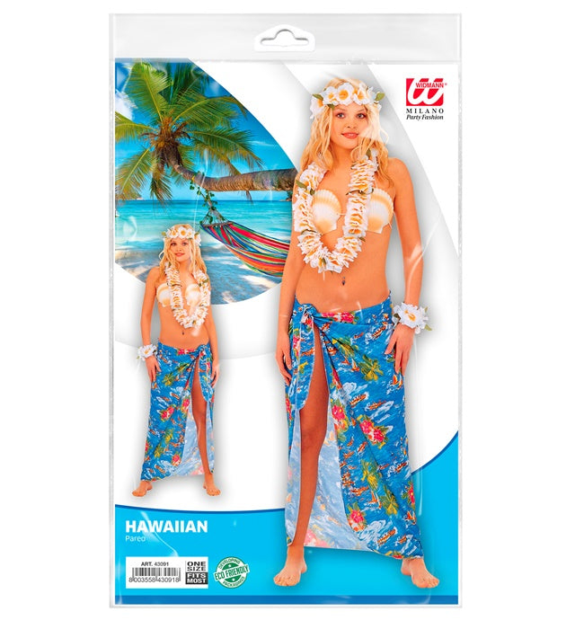 Hawaii Rock hellblau für Fasnacht und Karneval