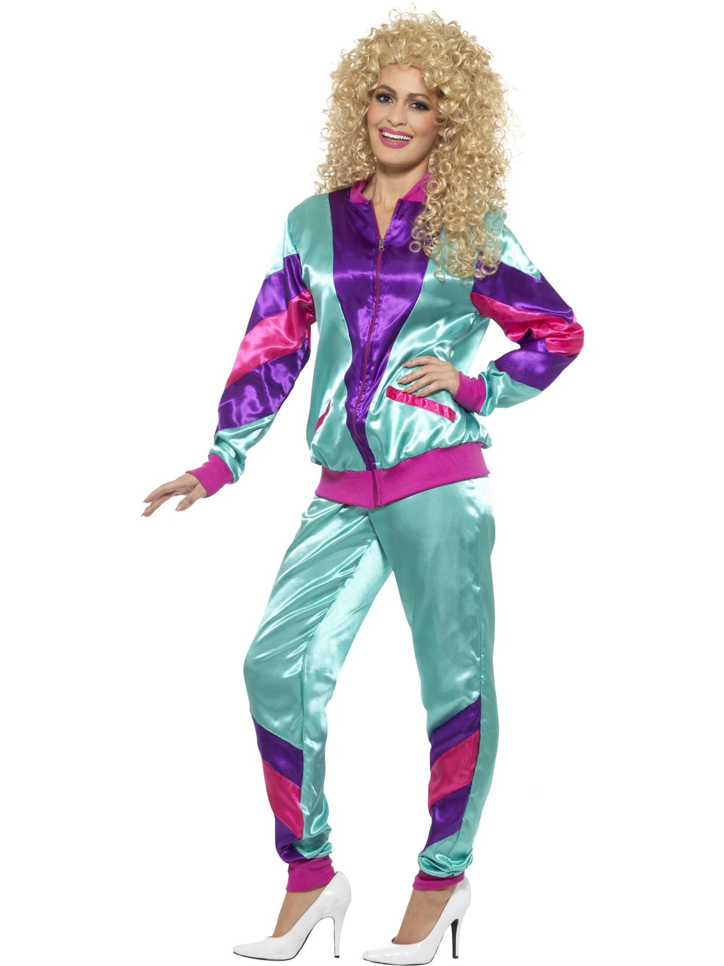 Smiffys 1980S 80s Height of Fashion Shell Suit Costume, Female, CS für Damen
