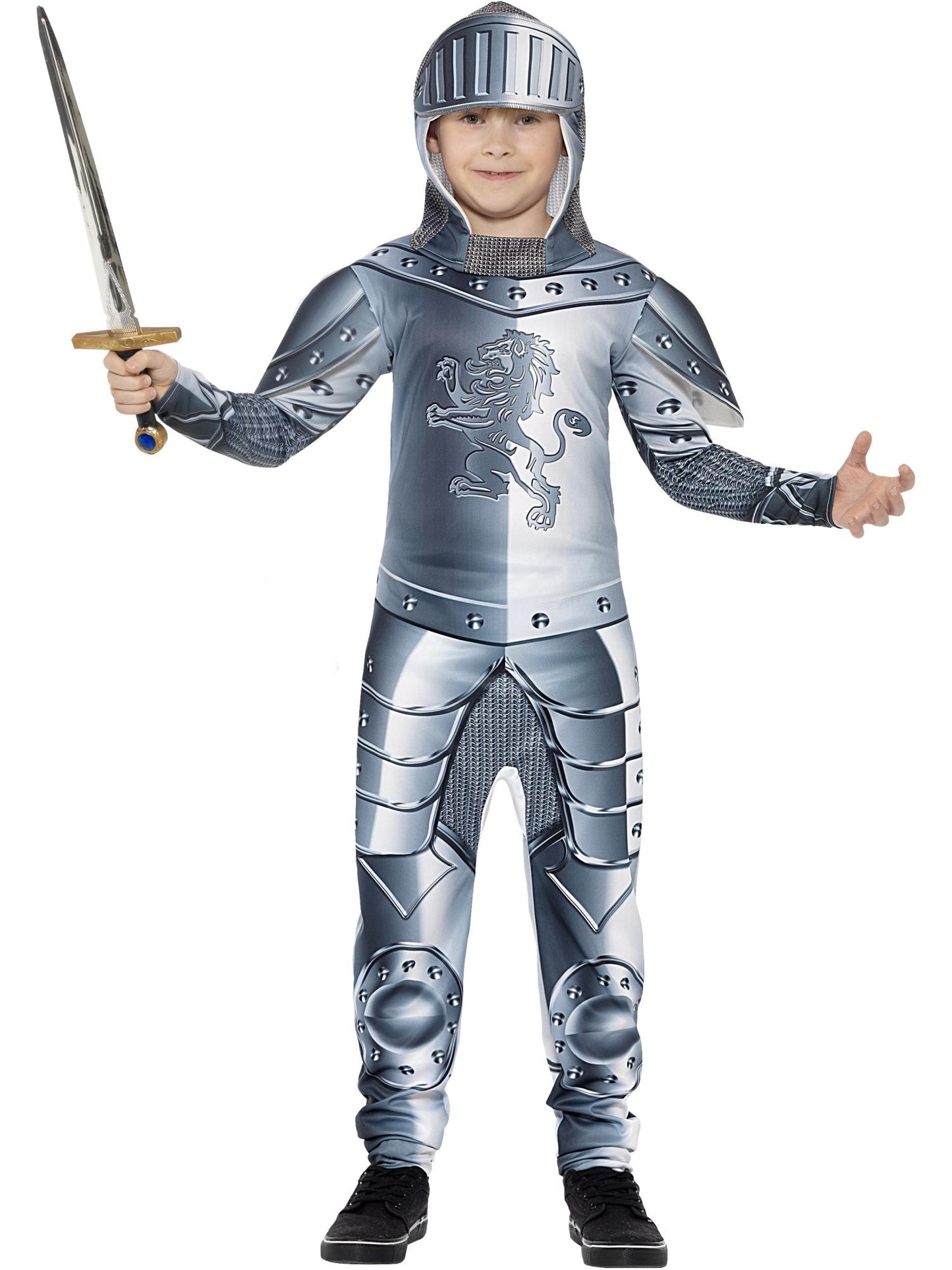 Smiffys Deluxe Armoured Knight Costume, Grey CS für Jungen