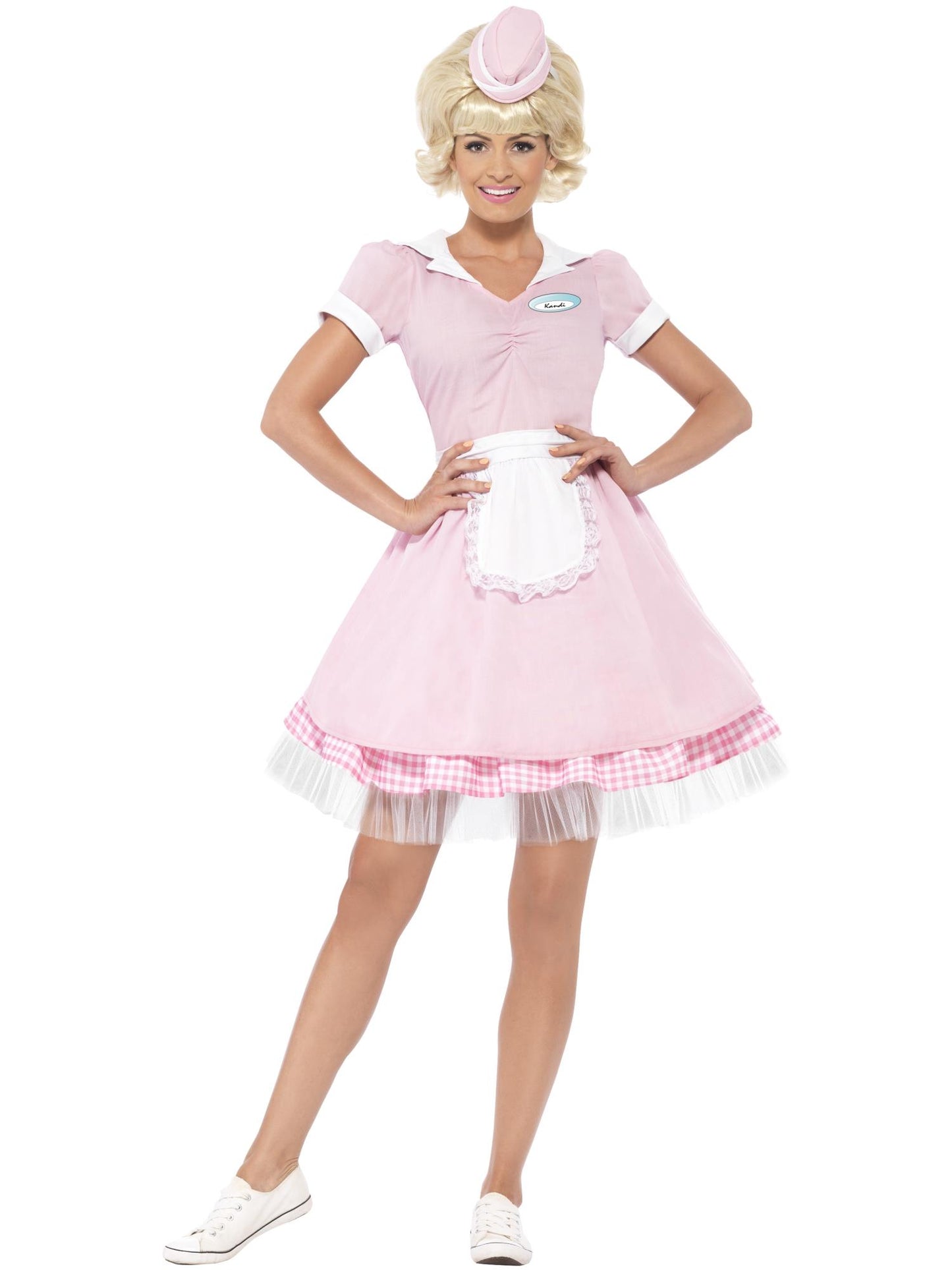 Smiffys 1950S 50s Diner Mädchenkostüm, Pink CS für Damen