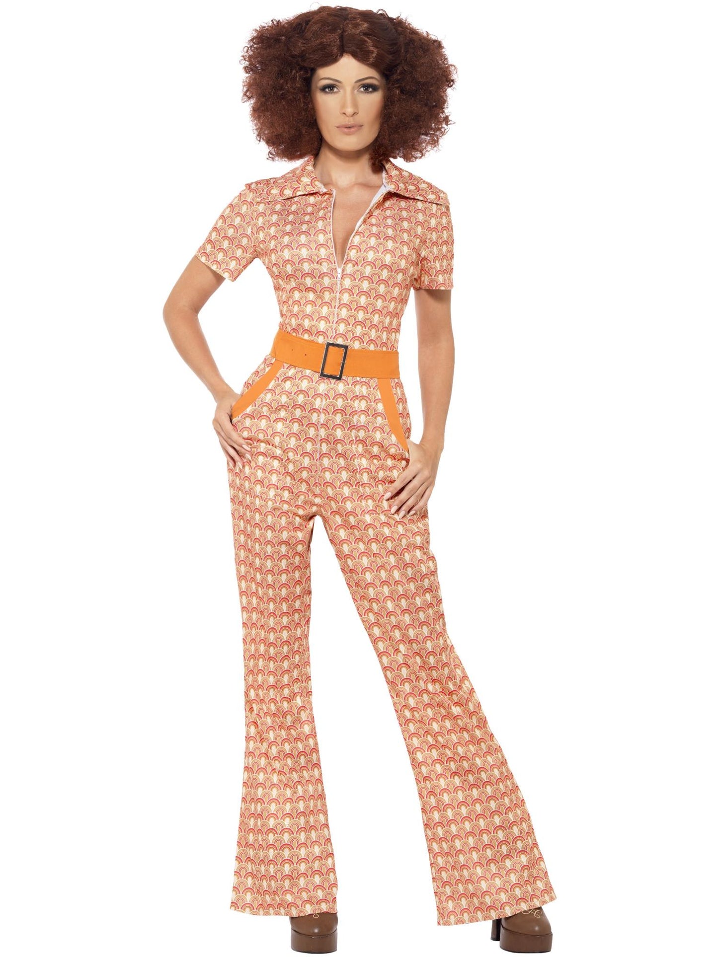 Smiffys 1970S Authentic 70s Chic Costume, Orange CS für Damen