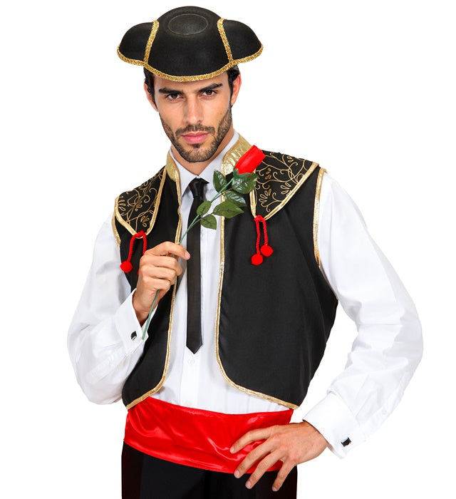 Torero-Weste mit Gürtel in traditionellem Design für Fasnacht und Karneval