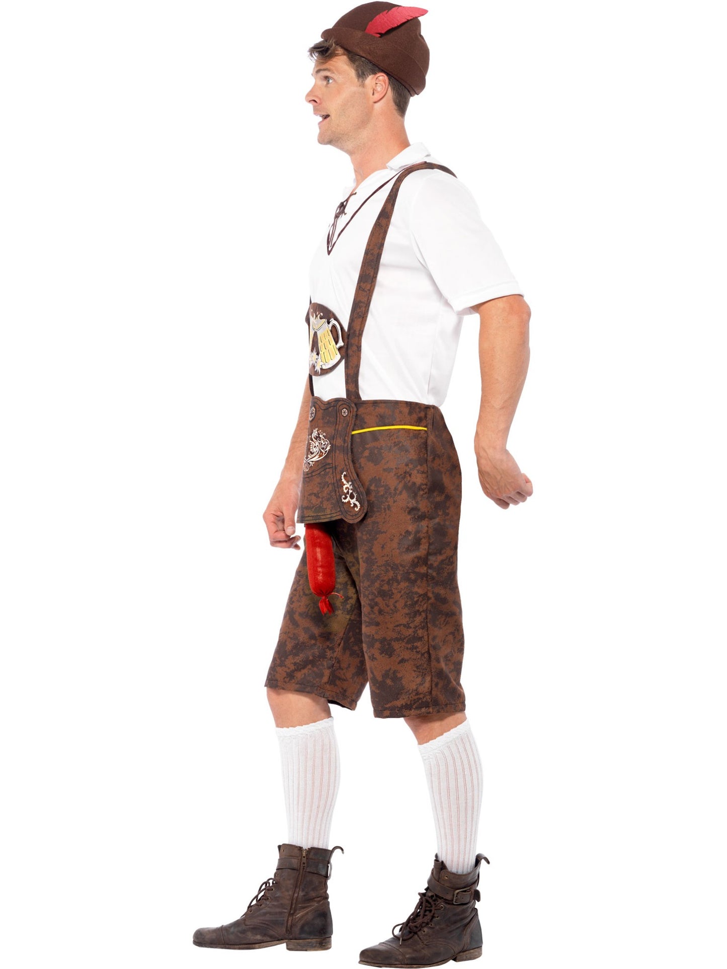 Smiffys COMEDY Brad Wurst Costume, Brown CS für Herren