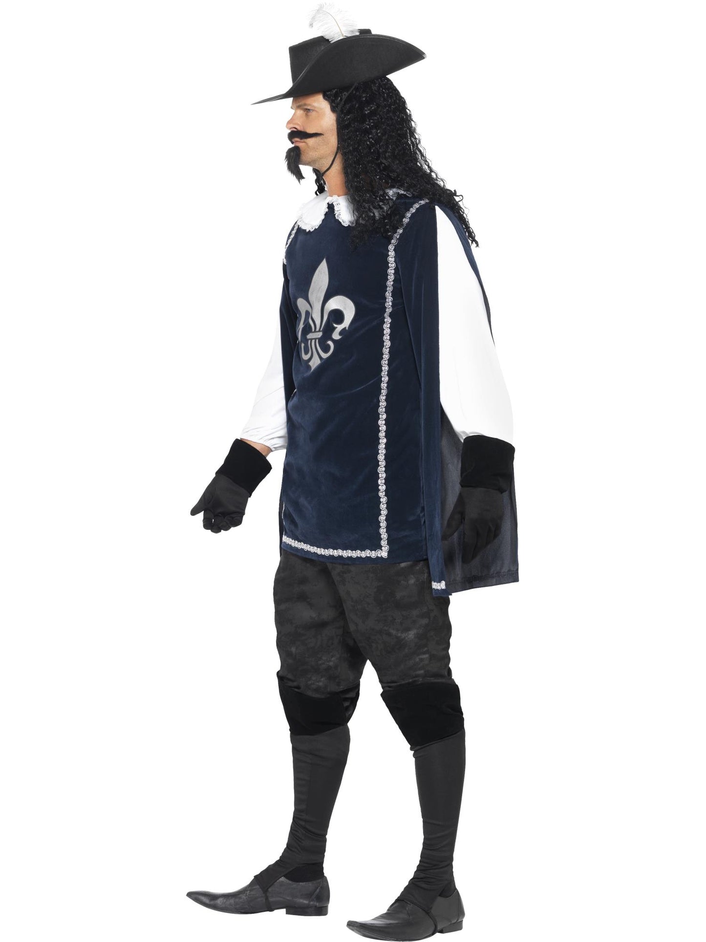 Smiffys MEDIEVAL Musketeer Male Costume, with Top, Hat, Navy CS für Herren