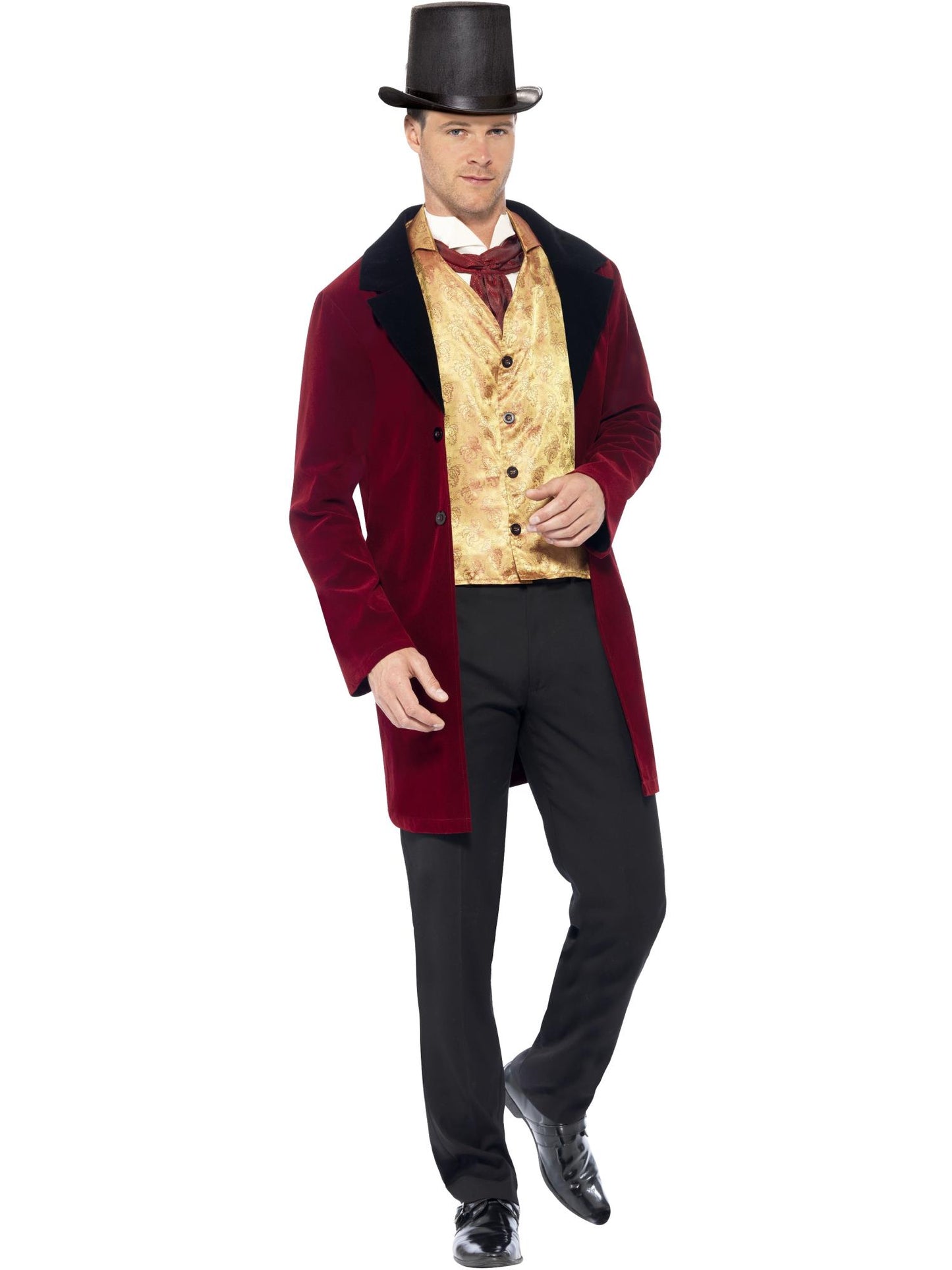 Smiffys MEDIEVAL Deluxe Edwardian Gent Costume, Red CS für Herren