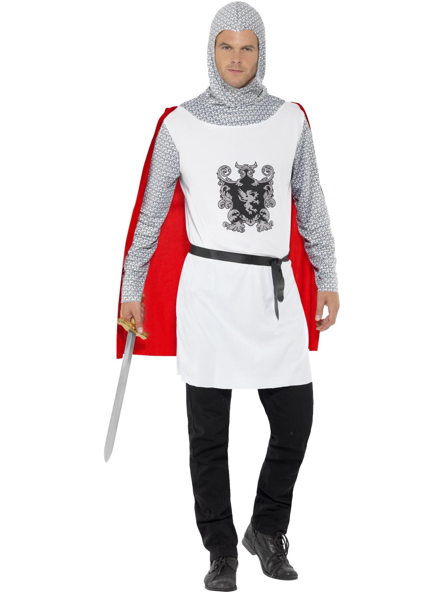 Smiffys Knight Costume, Economy, White CS für Herren