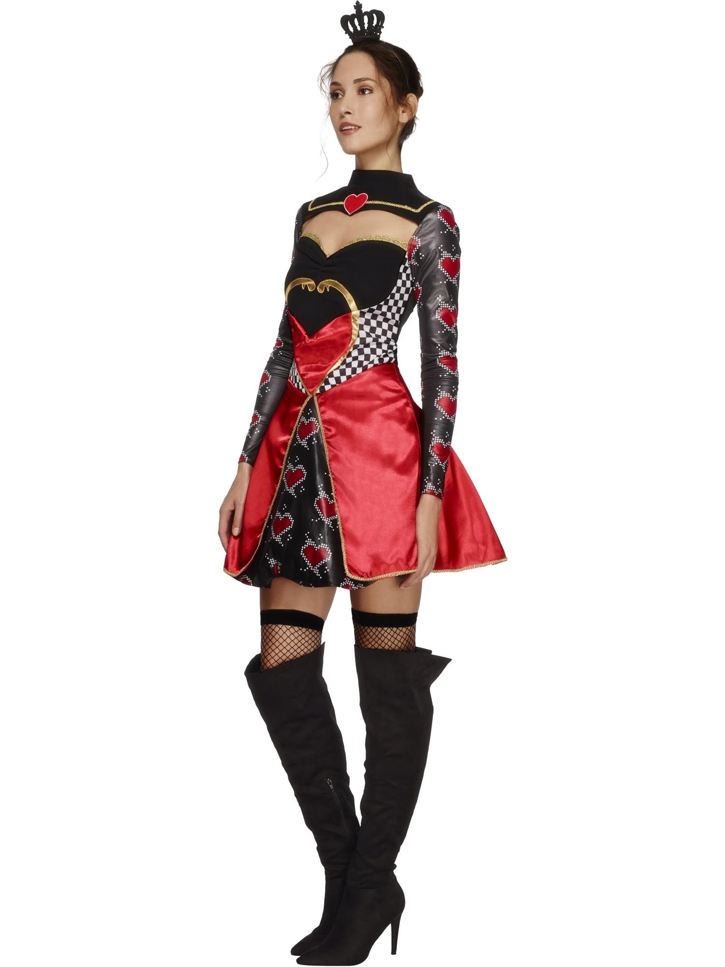 Smiffys Fever Queen Of Hearts Costume, Black CS für Damen