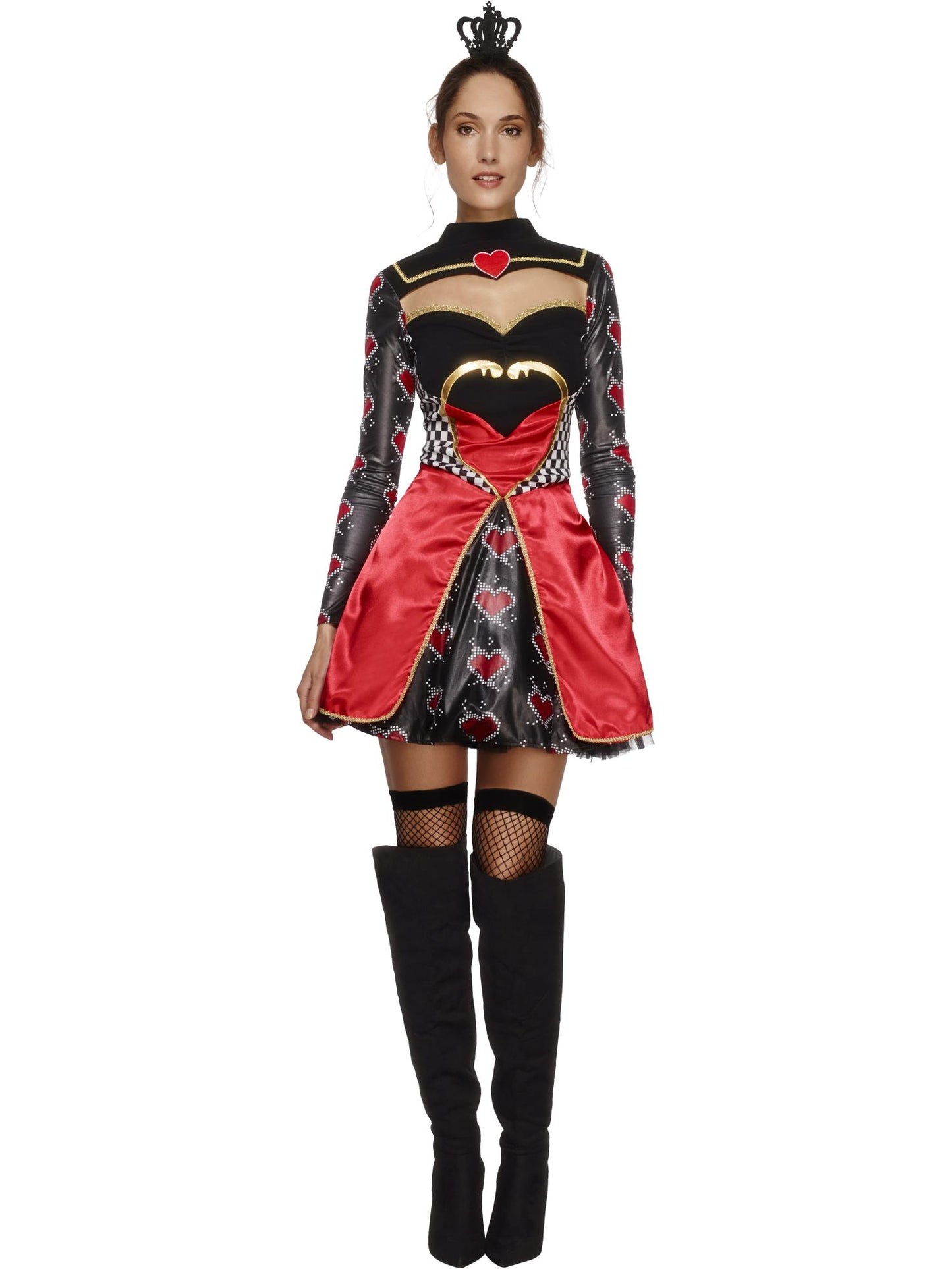 Smiffys Fever Queen Of Hearts Costume, Black CS für Damen