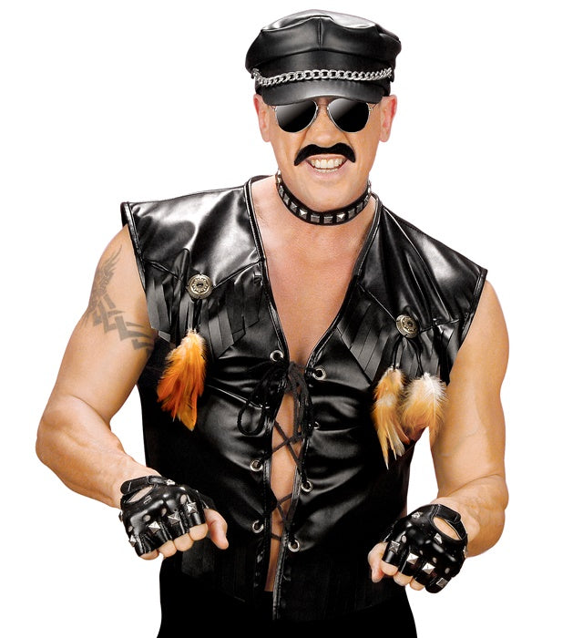 Cowboy-Weste im Lederlook für Fasnacht und Karneval
