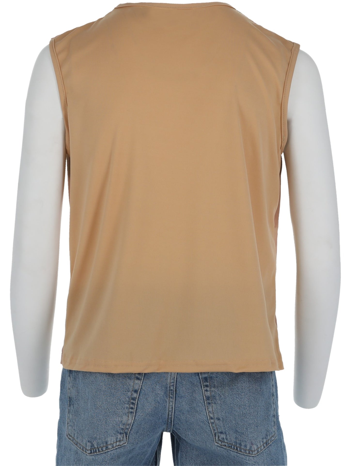 Smiffys COMEDY Realistic 70s Hairy Chest, Sleeveless Top, Nude CS für Herren