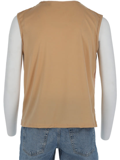 Smiffys COMEDY Realistic 70s Hairy Chest, Sleeveless Top, Nude CS für Herren