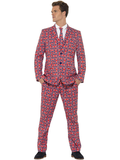 Smiffys BRITISH Union Jack Suit, Red CS für Herren