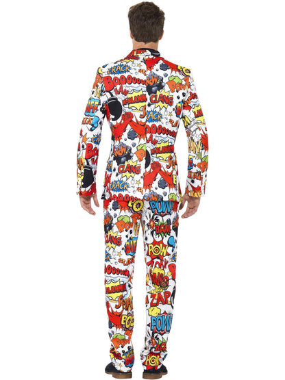 Smiffys COMEDY Comic Strip Suit, Red & White CS für Herren