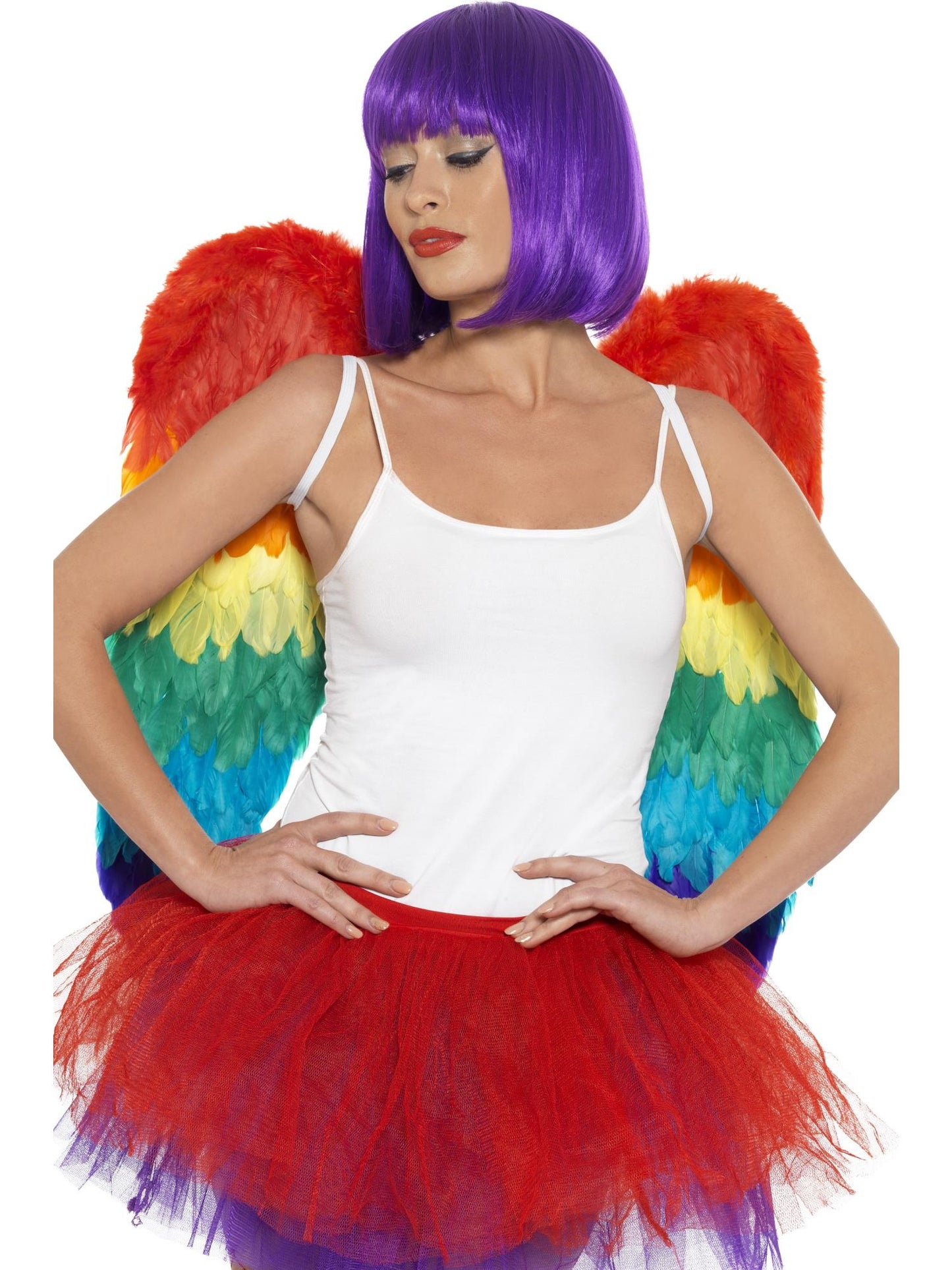 Smiffys Feather Wings, Rainbow AC für Unisex