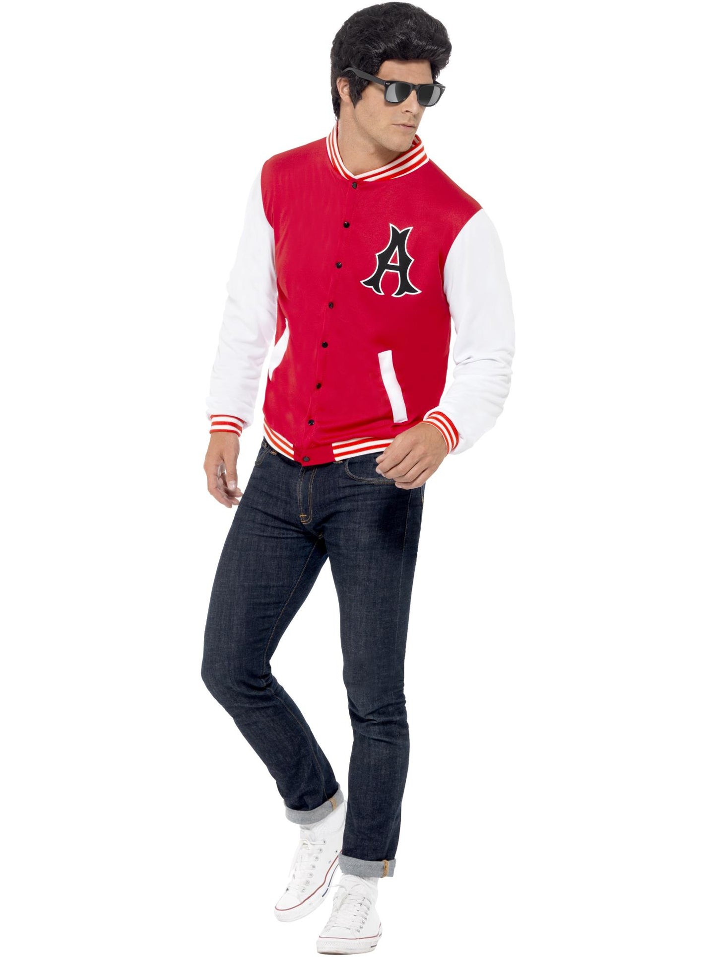 Smiffys 1950S 50s College Jock Letterman Jacket, Red CS für Unisex