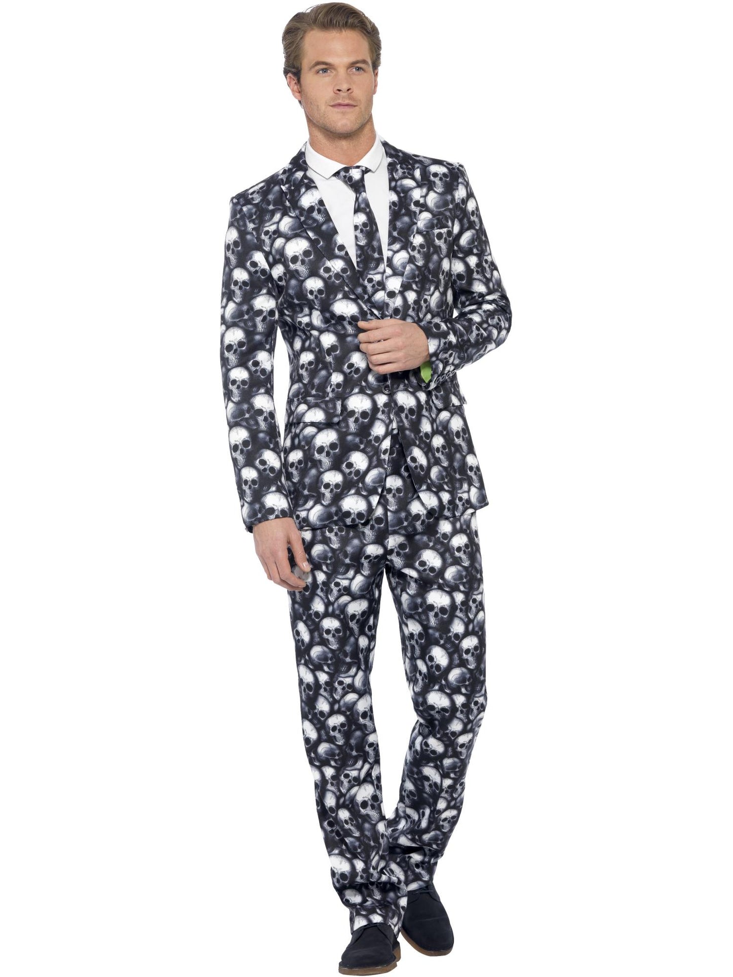 Smiffys Skeleton Suit, Black & White CS für Herren