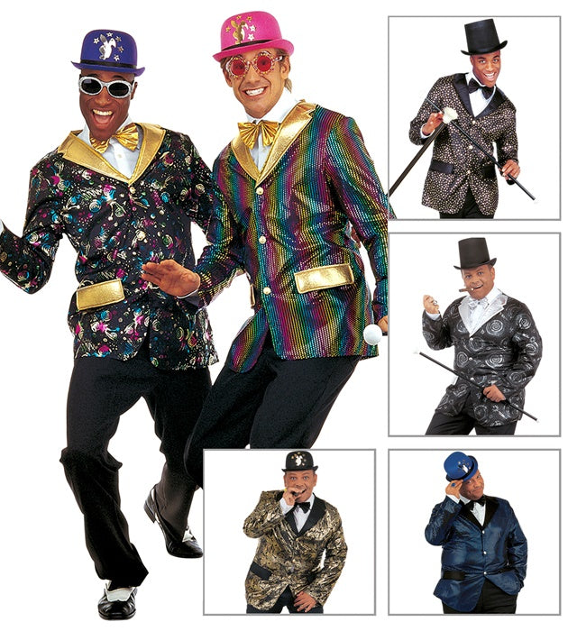 Bunte Partyjacke mit Fliege in sechs verschiedenen Modellen für Fasnacht