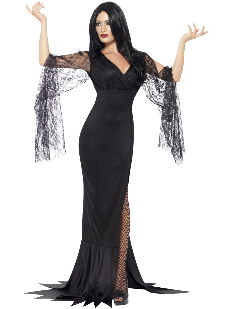 Smiffys schwarzes Vampir-Kostüm für Damen mit Kleid – Produktansicht