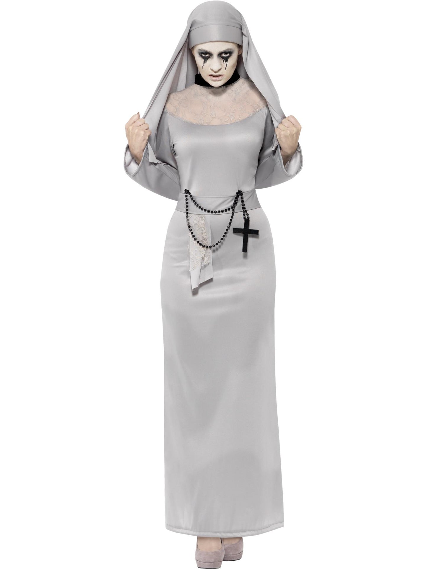 Smiffys Gothic Nun Costume, Grey CS für Damen