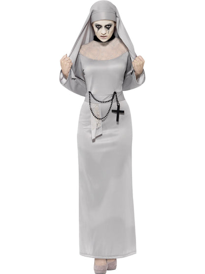 Smiffys Gothic Nun Costume, Grey CS für Damen