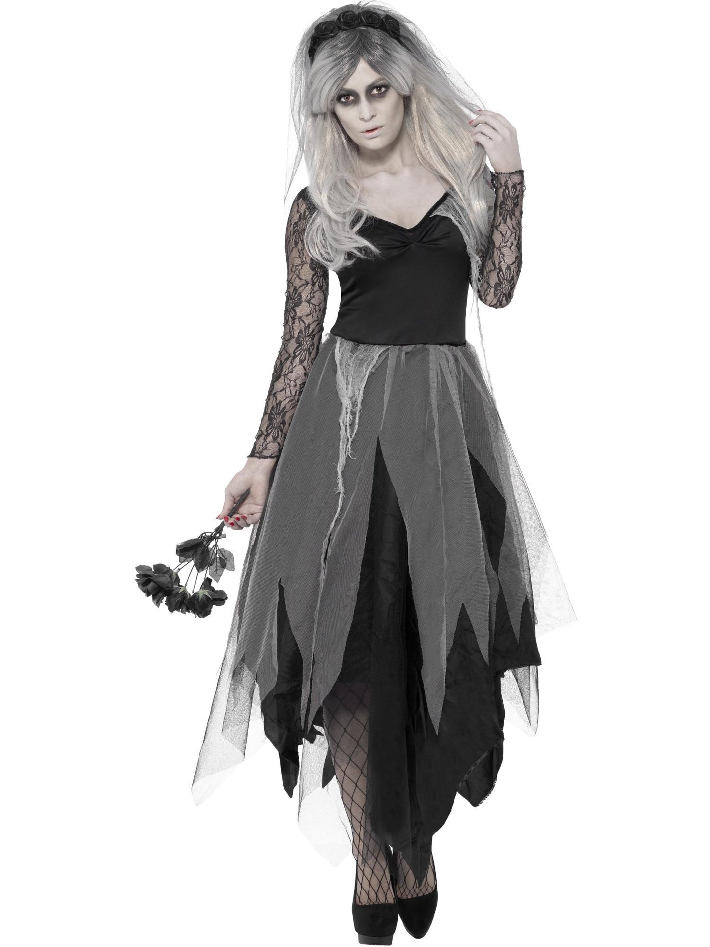Smiffys CORPSEBR Graveyard Bride Costume, Black CS für Damen