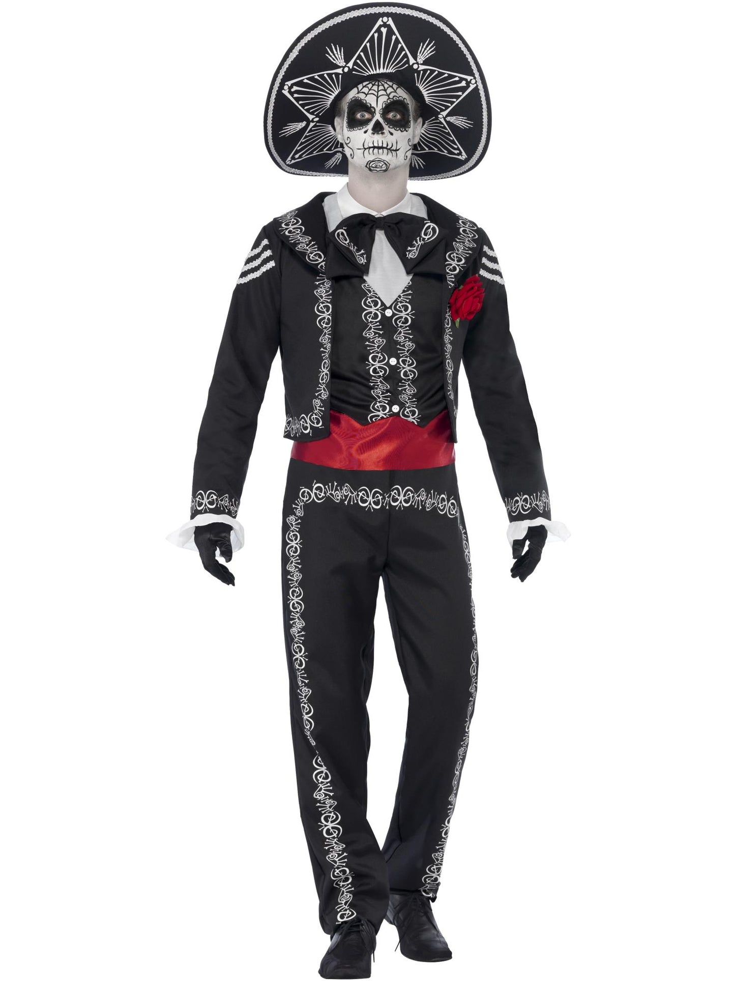 Smiffys DAYDEAD Deluxe Day of the Dead Se?or Bones Costume, Black CS für Herren