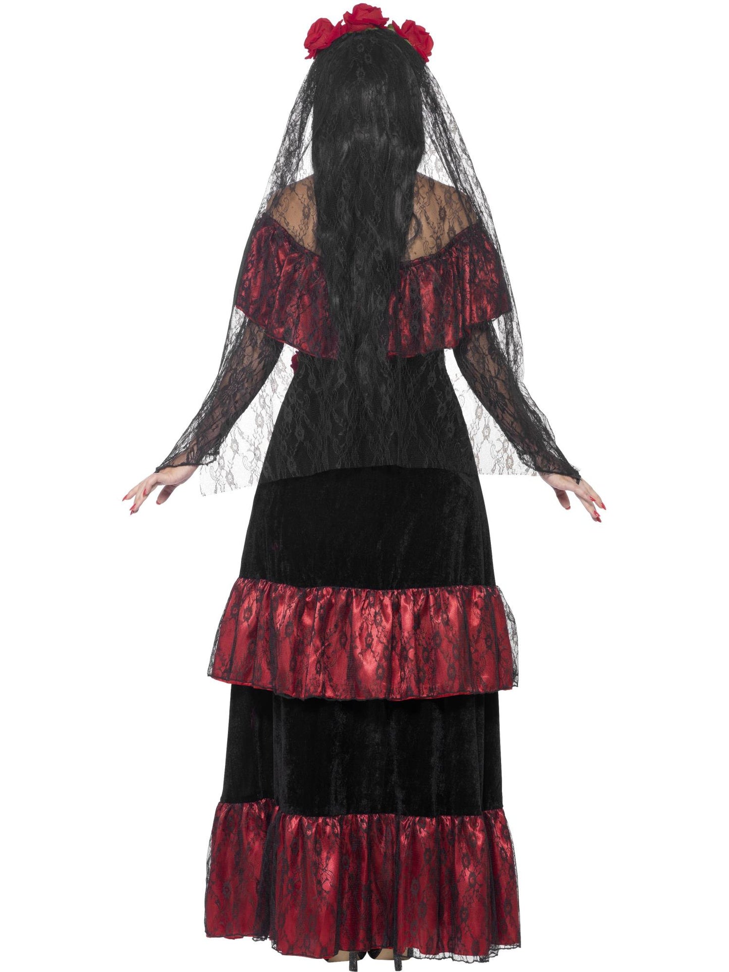 Smiffys DAYDEAD Deluxe Day of the Dead Bride Costume, Black CS für Damen