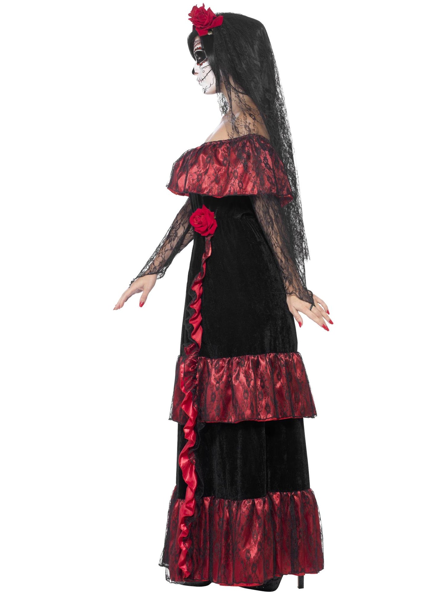 Smiffys DAYDEAD Deluxe Day of the Dead Bride Costume, Black CS für Damen