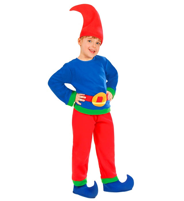 Zwerg Kostüm Set mit Oberteil, Hose, Gürtel, Überstiefeln und Hut für Fasnacht