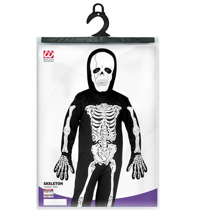 Skelett Kostüm mit Maske für Fasnacht und Halloween