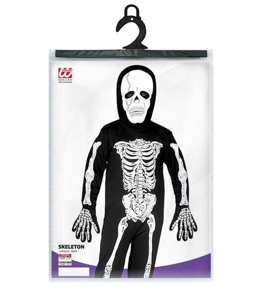 Skelett Kostüm mit Maske für Fasnacht und Halloween