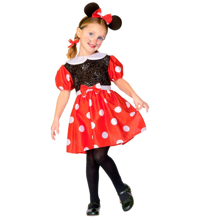 Mäuschen Kostüm mit Kleid und Ohren für Fasnacht