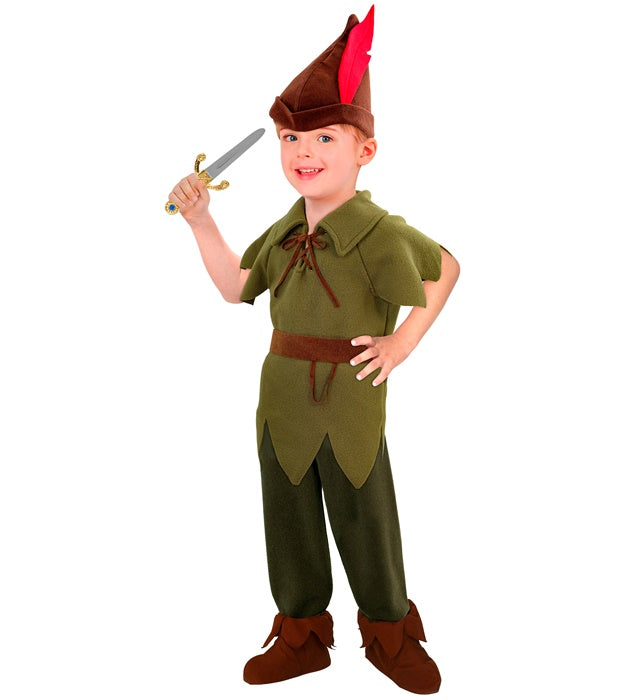 Kobold Kostüm Set mit Oberteil, Hose, Gürtel, Schuhüberzieher und Hut für Fasnacht