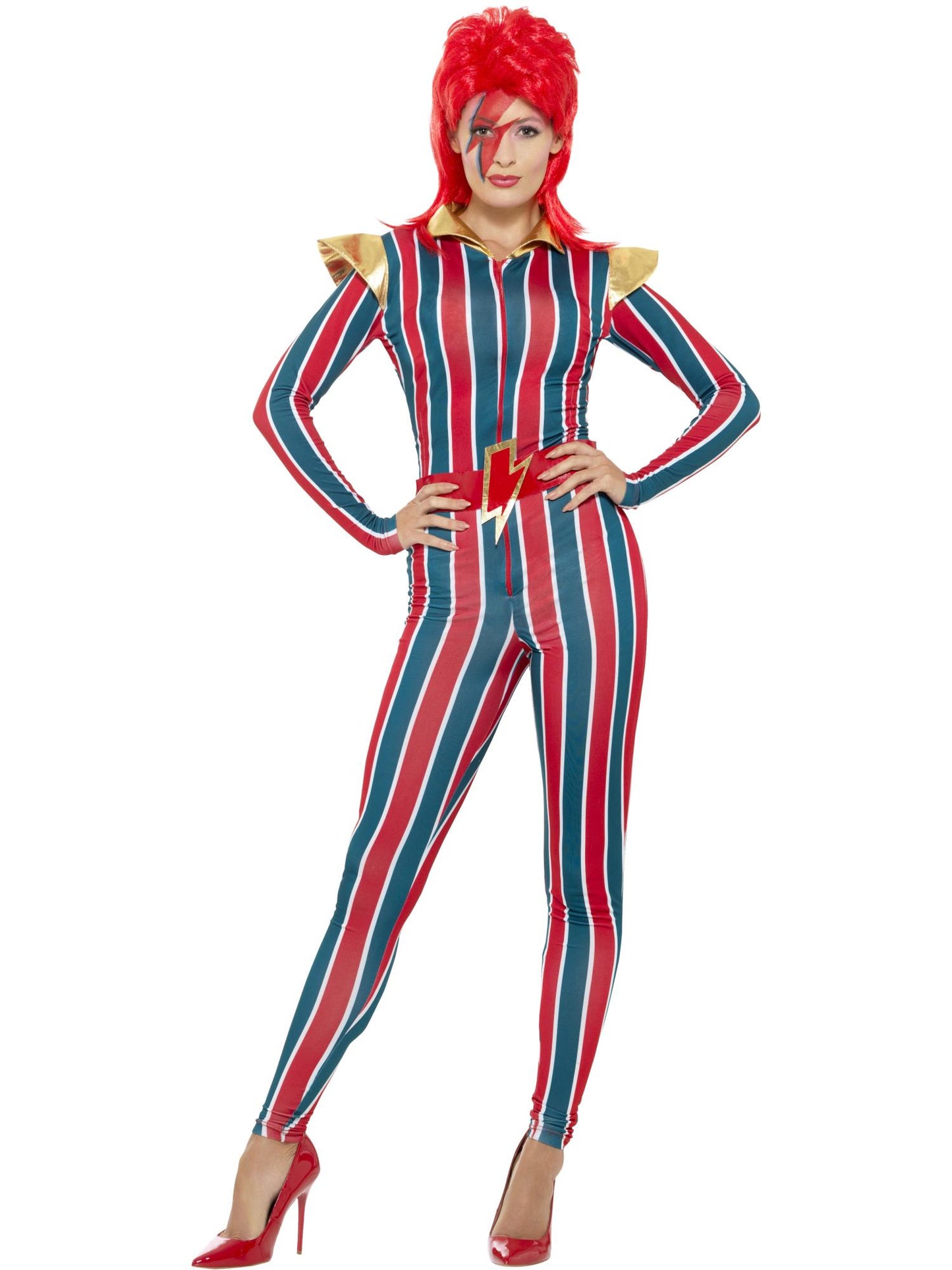 Smiffys BOWIE Miss Space Superstar Costume, Multi-Coloured CS für Damen