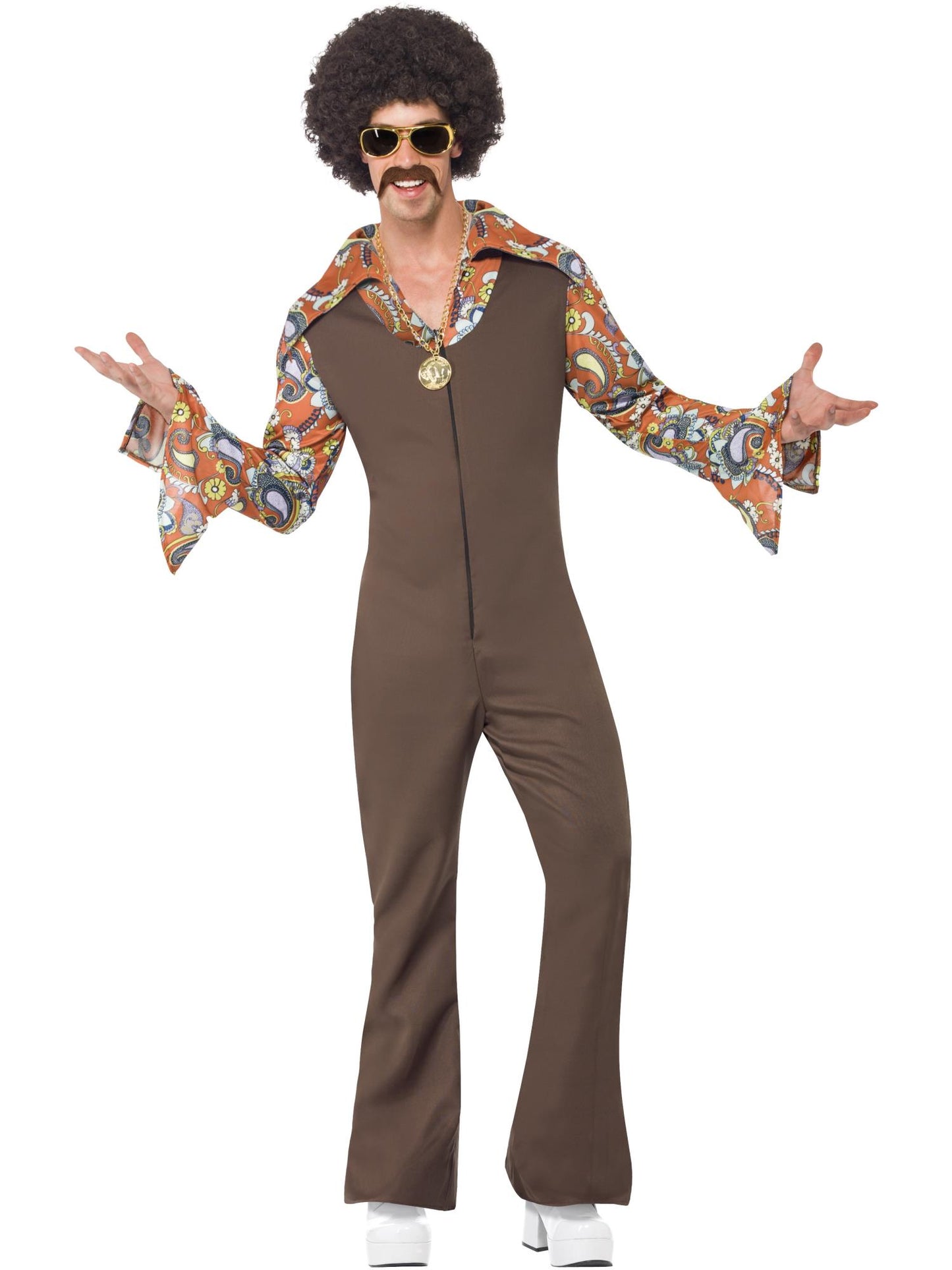 Smiffys DISCO Groovy Boogie Costume, Brown CS für Herren