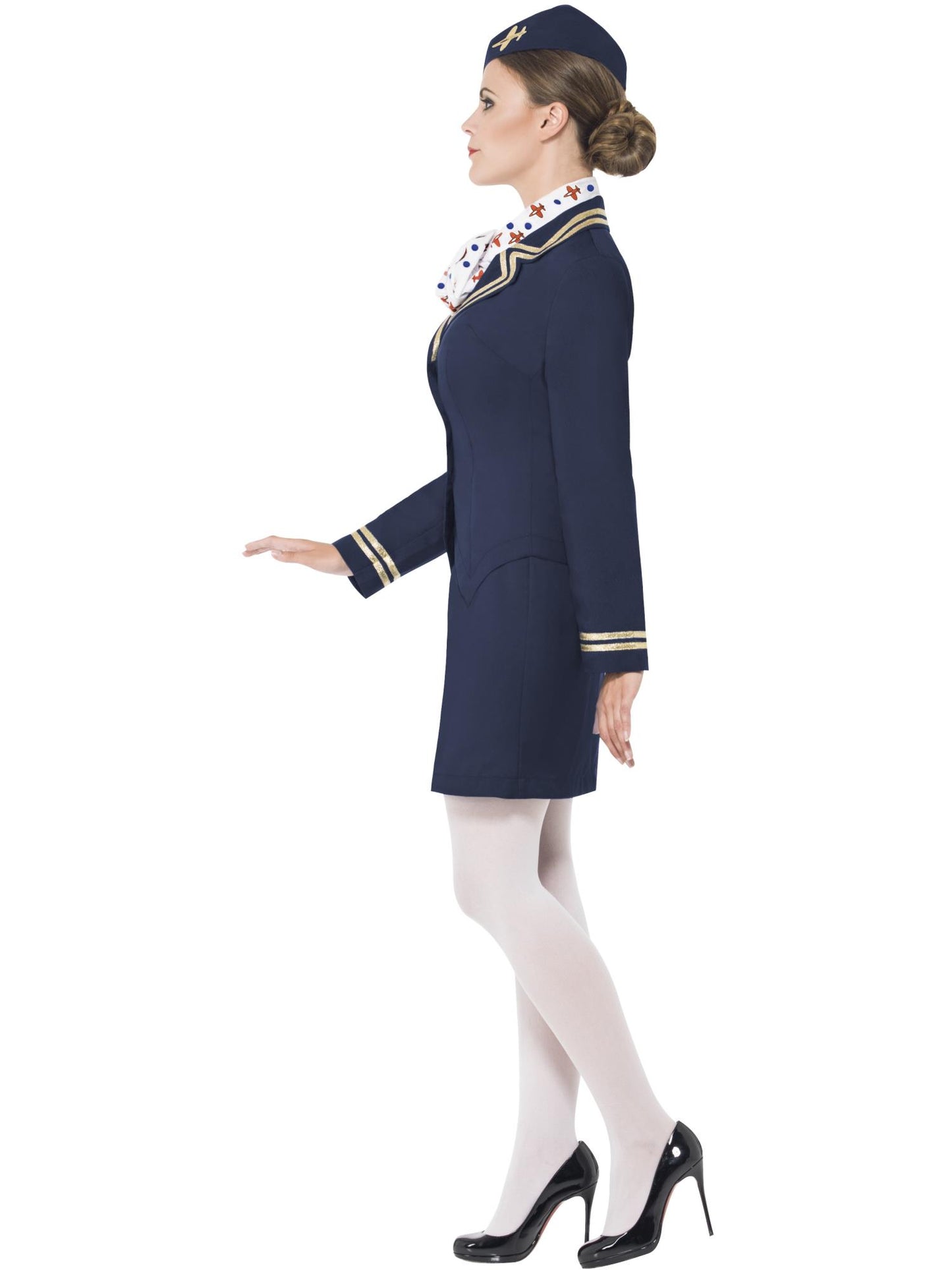 Smiffys AIRLINE Airways Attendant Costume, Blue CS für Damen