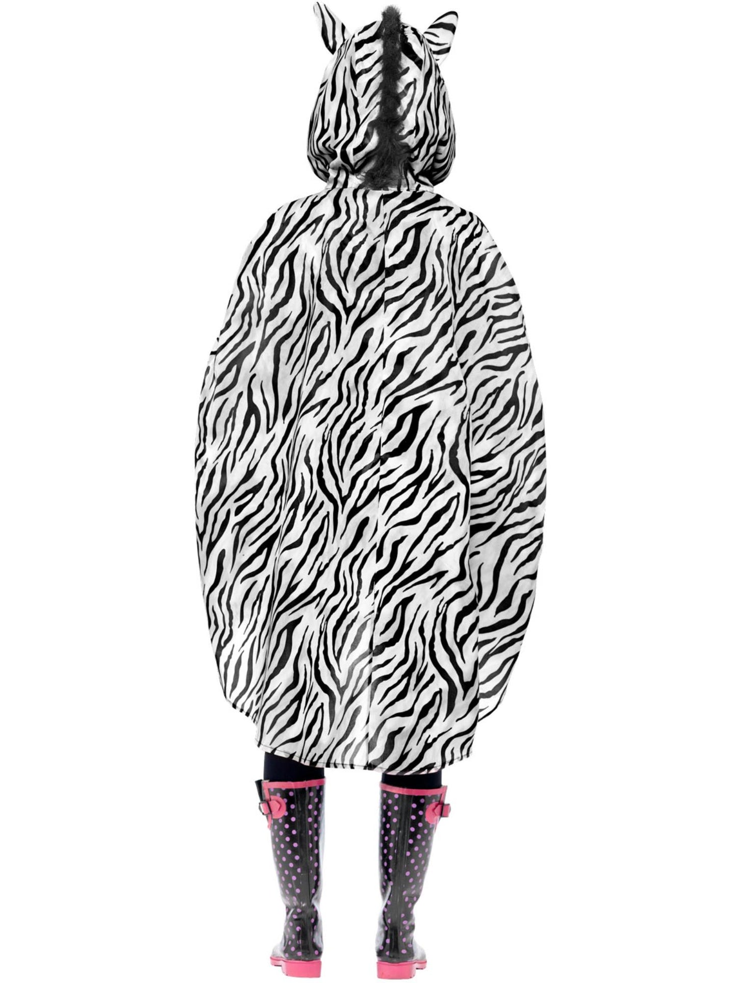 Smiffys ANIMAL Zebra Party Poncho, Black & White CS für Unisex