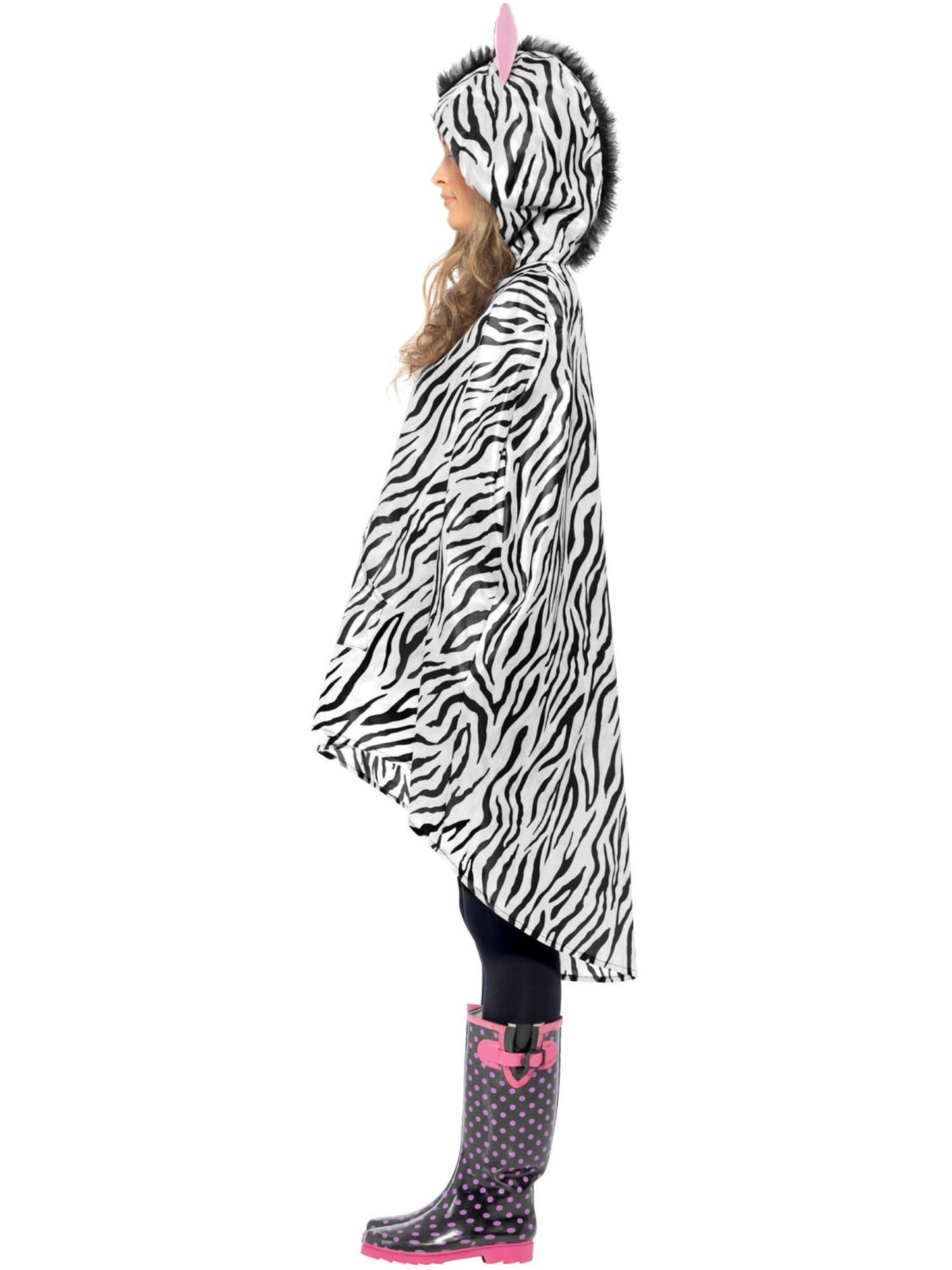Smiffys ANIMAL Zebra Party Poncho, Black & White CS für Unisex