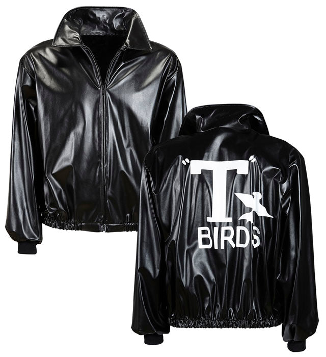 Greaser Jacke T-Birds aus Kunstleder für Fasnacht und Karneval