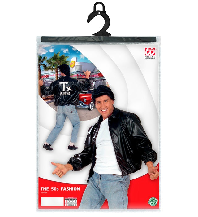 Greaser Jacke T-Birds aus Kunstleder für Fasnacht und Karneval