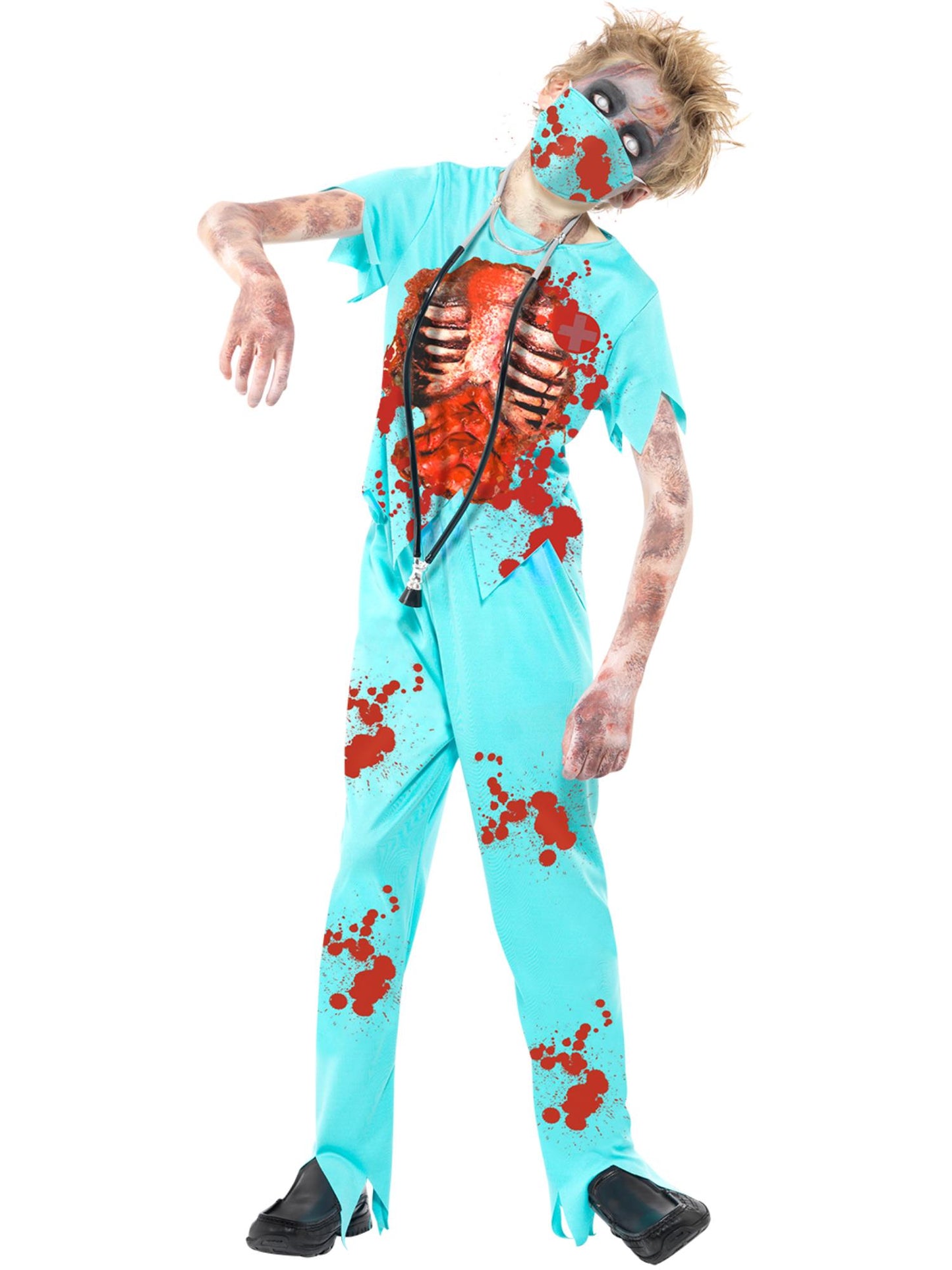 Smiffys Zombie Surgeon Costume, Blue CS für Unisex
