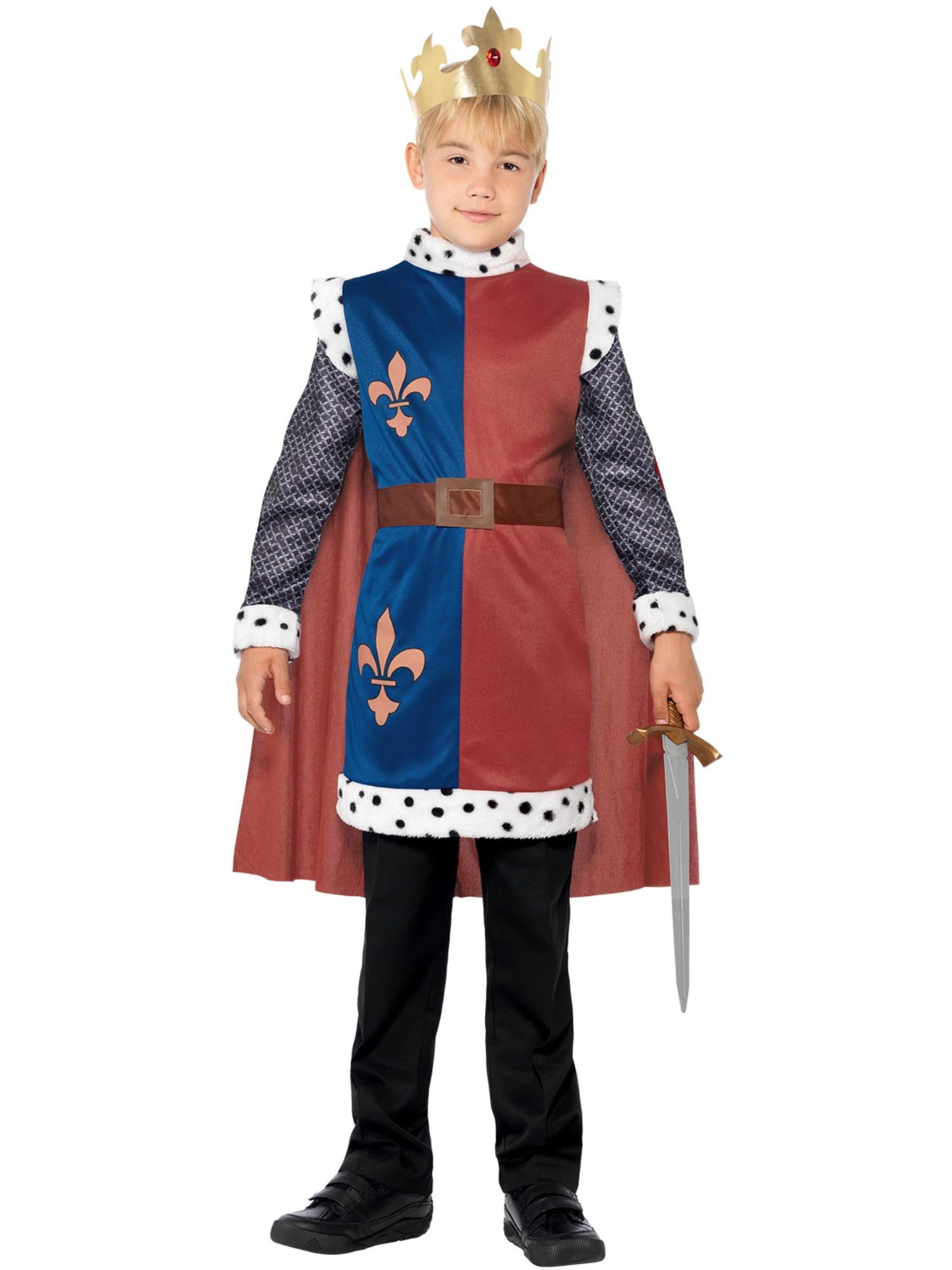 Smiffys KNIGHT King Arthur Medieval Costume, Red CS für Jungen